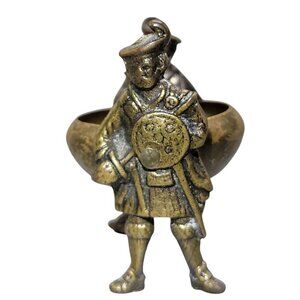 Brass Antique Ash Tray Soldiers Midde Tray Early 1800s Construction Collectors